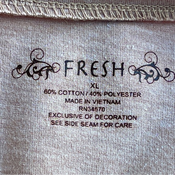 Graphic tee scoop neck Floral Print Long Sleeve Top XL - Picture 6 of 6